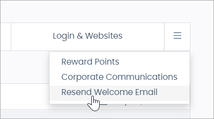 Resend Welcome Email button